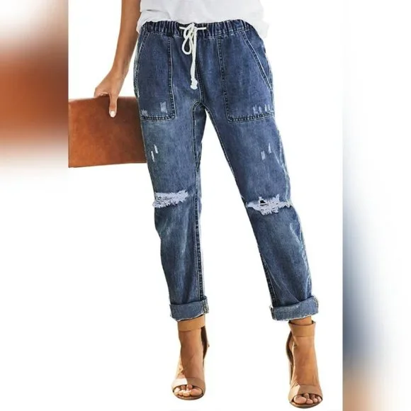 Distressed Denim Jogger - Picture 4 of 4